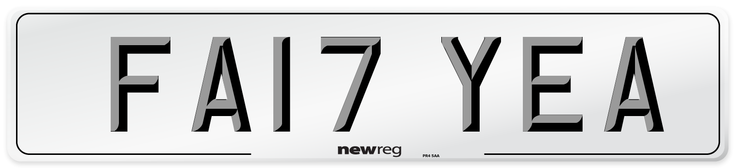 FA17 YEA Number Plate from New Reg
